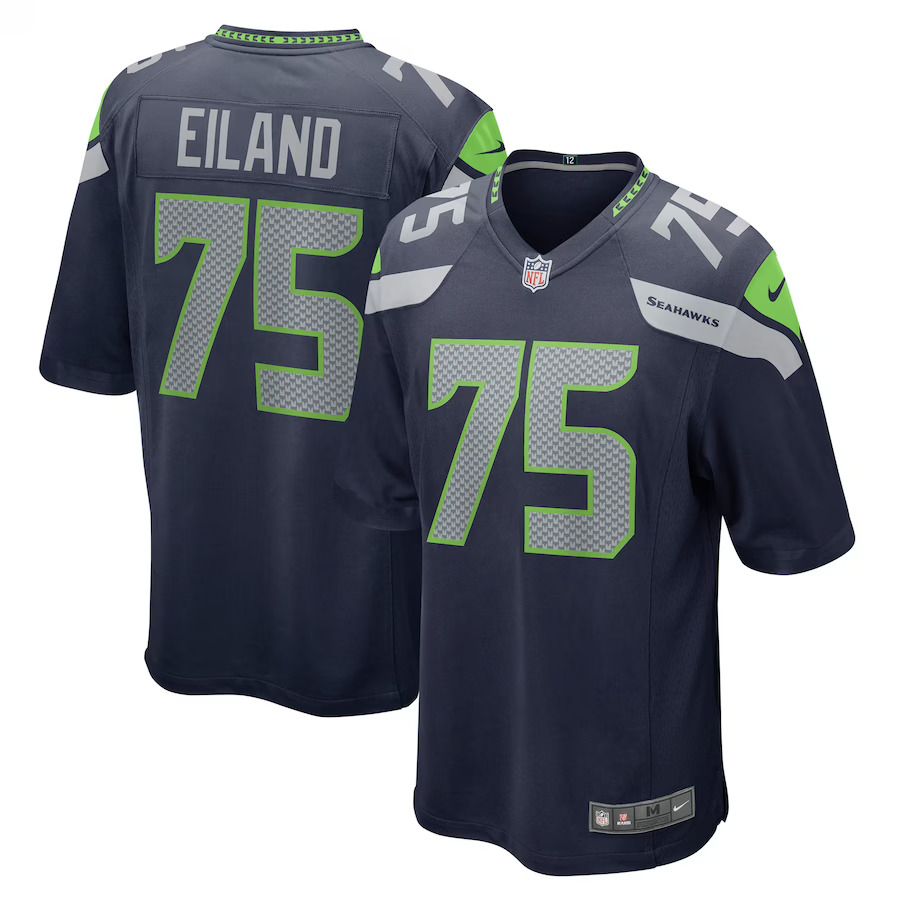 Men Seattle Seahawks #75 Greg Eiland Nike College Navy Game NFL Jersey->seattle seahawks->NFL Jersey